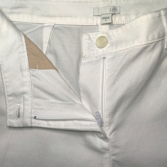 J Jill White Cotton Ankle Trouser Pants Size 8 - Picture 3 of 11